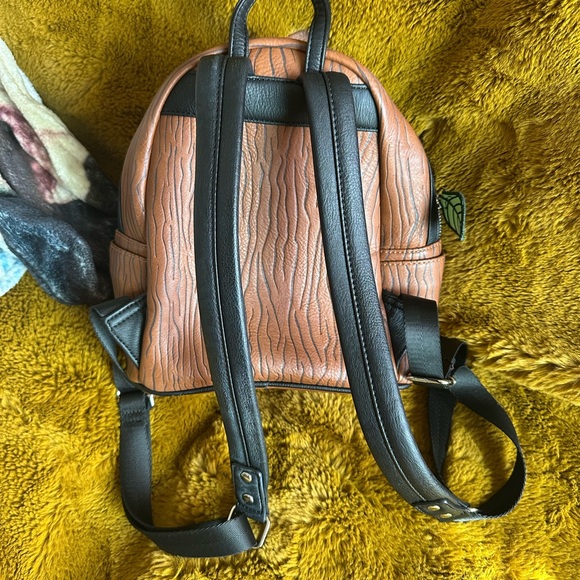 Loungefly Brown Groot Backpack with Tree-Like Texture - Picture 3 of 6